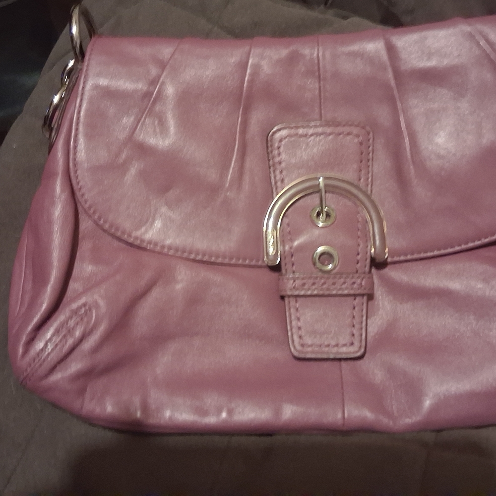 Women’s Leather Shoulder Bag - Dusty Rose